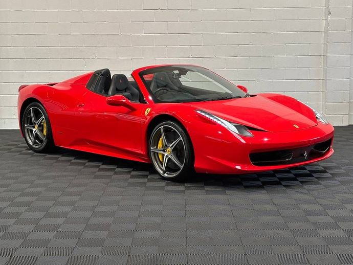 Red Ferrari 458 Spider photographed at Wharf Speed